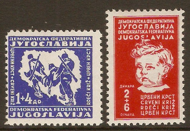 Yugoslavia 1945 Red Cross Set. SG500-SG501.