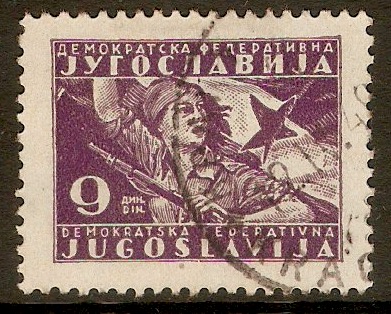 Yugoslavia 1945 9d Purple. SG514.