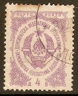 Yugoslavia 1945 4d Bright reddish violet - Postage Due. SGD501.