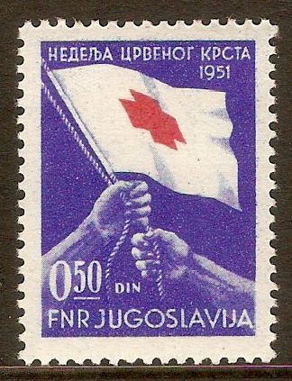 Yugoslavia 1951 0d.50 Red Cross stamp. SG702.