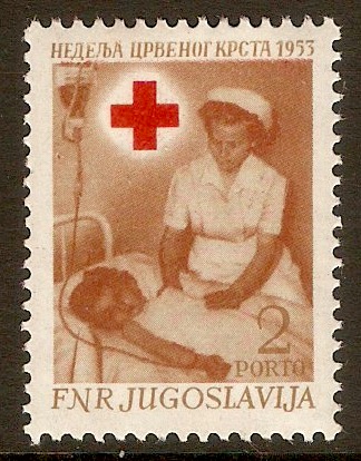 Yugoslavia 1953 2d Scarlet and bistre - Postage Due. SG762.