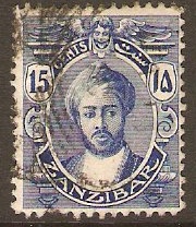 Zanzibar 1913 15c Blue. SG251.