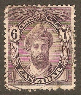 Zanzibar 1926 6c Violet. SG302.