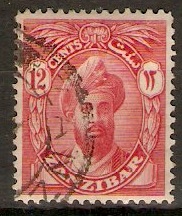Zanzibar 1926 12c Carmine-red. SG305.