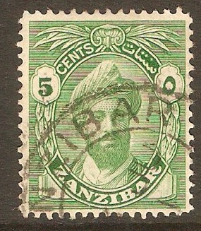 Zanzibar 1936 5c Green. SG310.