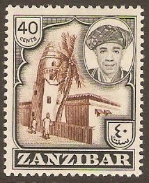 Zanzibar 1961 40c Brown and black. SG380.