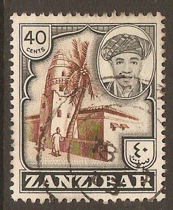Zanzibar 1961 40c Brown and black. SG380.