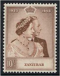 Zanzibar 1949 Royal Silver Wedding Stamp. SG334.