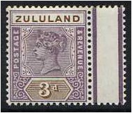 Zululand 1894 3d. Dull Mauve and Olive-Brown. SG23.