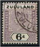 Zululand 1894 6d. Dull Mauve and Black. SG24.