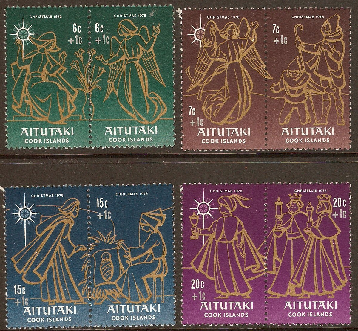 Aitutaki 1976 Christmas set. SG200-SG207.
