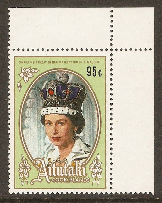 Aitutaki 1986 95c QEII Birthday stamp. SG542.