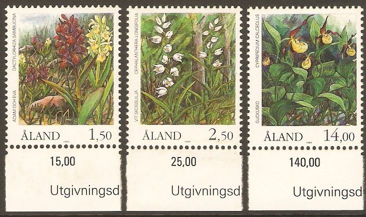 Aland Islands 1989 Orchids Set. SG36-SG38.