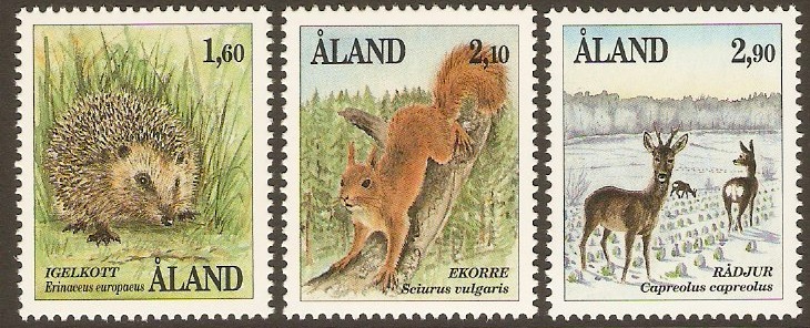Aland Islands 1991 Mammals Set. SG46-SG48.