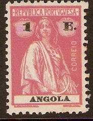 Angola 1915 1E Carmine-pink. SG324.