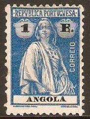 Angola 1915 1E Deep blue. SG325.