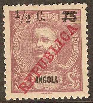 Angola 1919 c on 75r Dull purple. SG330.