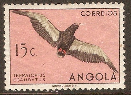 Angola 1951 15c Birds series - Bateleur. SG460.
