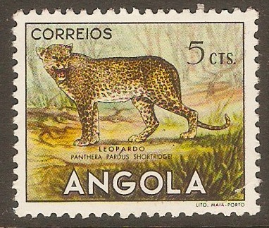 Angola 1953 5c Fauna Series - Leopard. SG487.