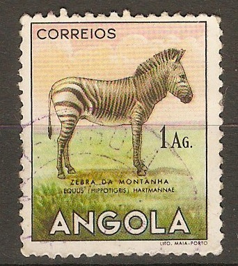 Angola 1953 1a Fauna series - Mountain zebra. SG493.