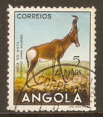 Angola 1953 5a Fauna Series-Hartebeest. SG501.