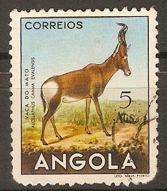 Angola 1953 5a Fauna series - Hartebeest. SG501.
