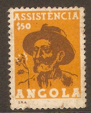 Angola 1955 50c Ochre-brown - Charity Tax series. SG519.