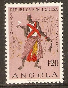 Angola 1957 20c Quissama dancer. SG523.