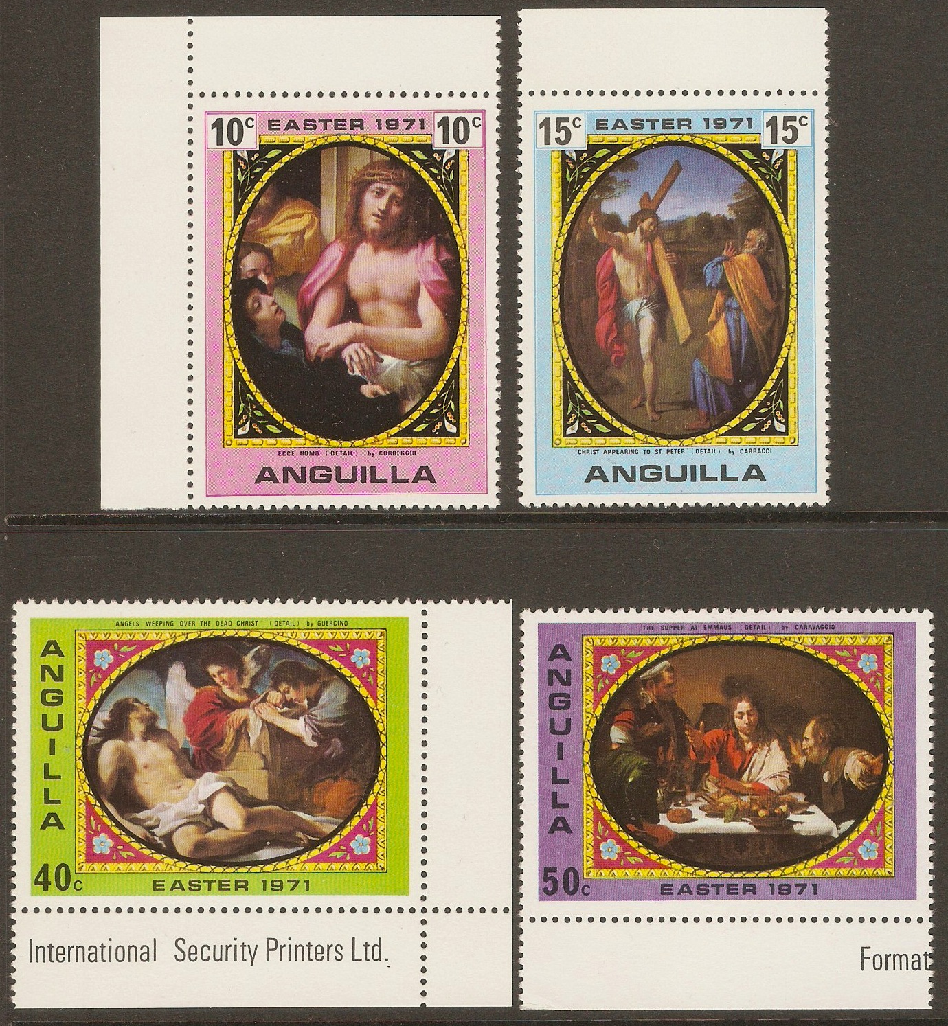 Anguilla 1971 Easter Paintings set. SG104-SG107.