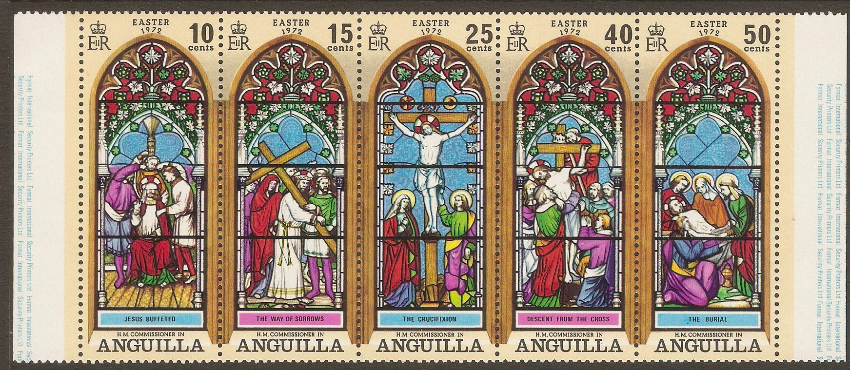 Anguilla 1972 Easter Paintings set. SG125-SG129.