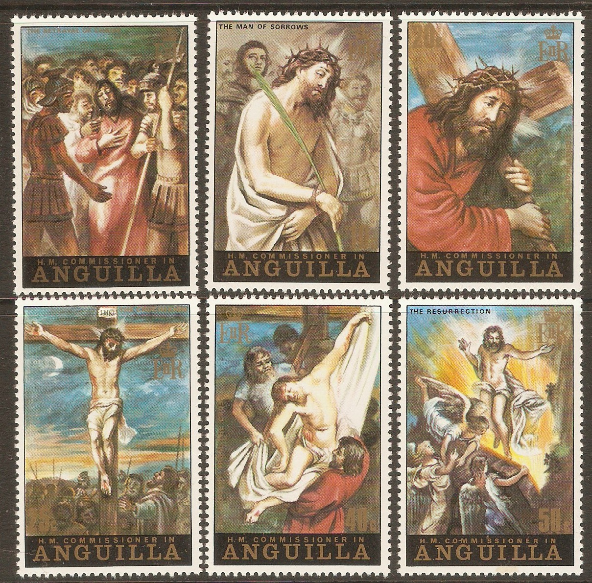 Anguilla 1973 Easter Paintings set. SG152-SG157.