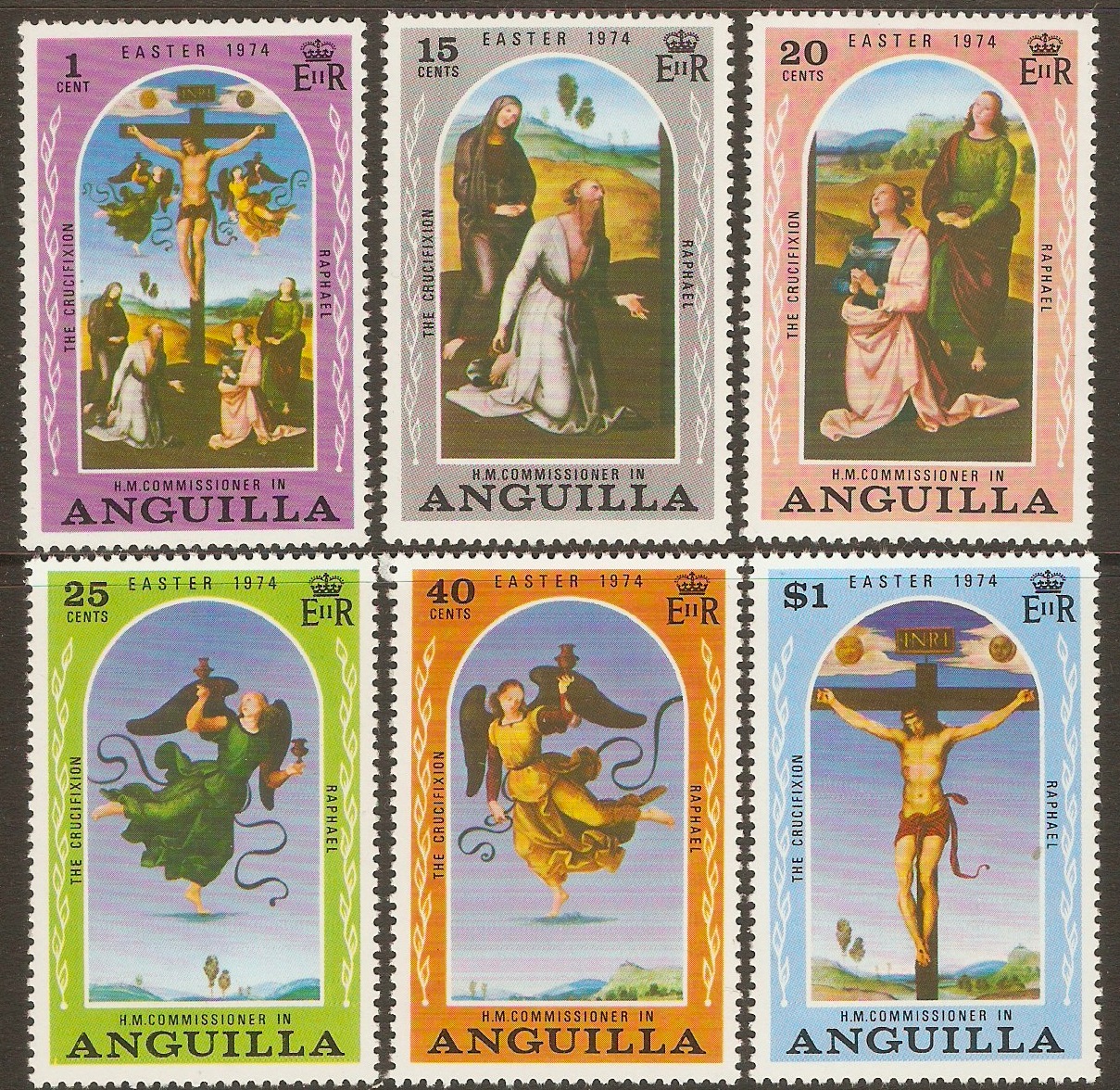 Anguilla 1974 Easter Paintings set. SG174-SG179.
