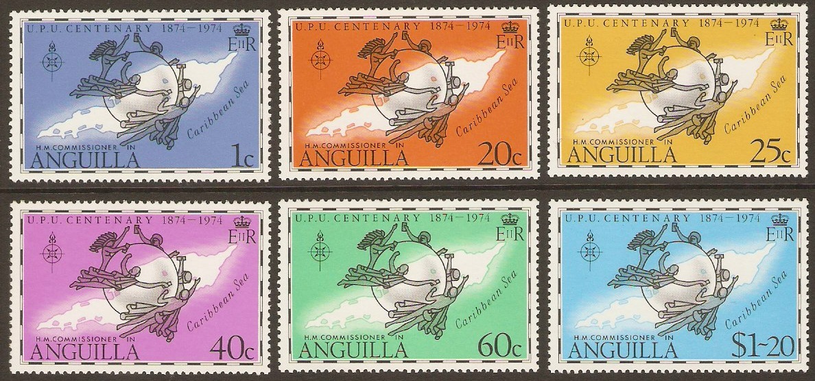 Anguilla 1974 UPU Centenary Stamps Set. SG188-SG193.