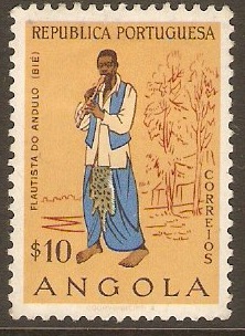 Angola 1957 10c Andulo flute player. SG521.