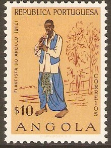 Angola 1957 10c Andulo flute player. SG521.