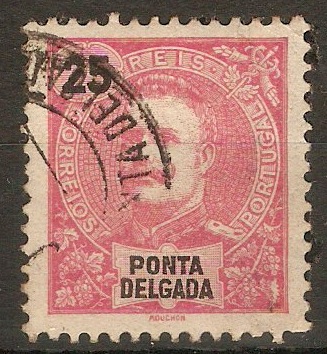 Ponta Delgada 1898 25r Carmine. SG46.