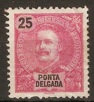 Ponta Delgada 1898 25r Carmine. SG46.
