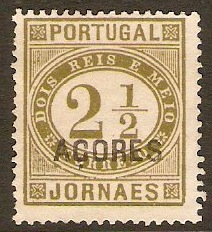 Azores 1876 2½r Olive-green - Newspaper Stamp. SGN54.