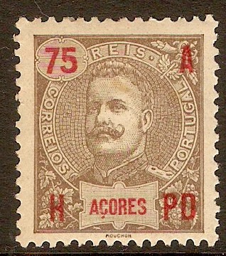Azores 1906 75r Brown on yellow. SG185.