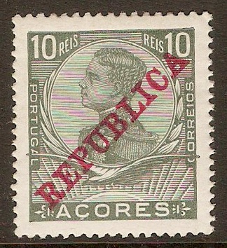 Azores 1910 10r Grey-green. SG206