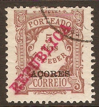 Azores 1911 5r Brown - Postage Due. SGD218