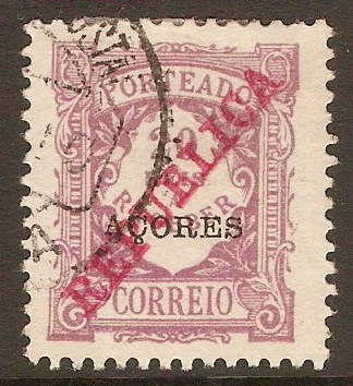 Azores 1911 20r Dull mauve - Postage Due. SGD220
