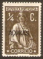 Azores 1917 ¼c Olive-brown. SG250.