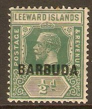 Barbuda 1922 ½d Deep green. SG1.