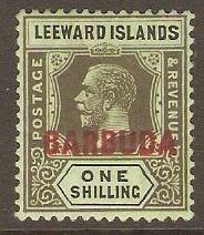 Barbuda 1922 1s Black on emerald. SG10.