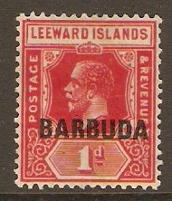 Barbuda 1922 1d Bright scarlet. SG2.