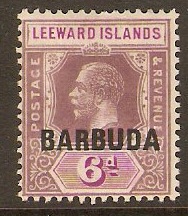 Barbuda 1922 6d Dull and bright purple. SG5.