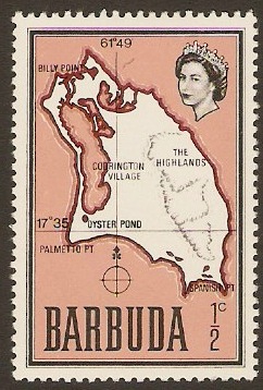 Barbuda 1968 ½c Map series. SG12.