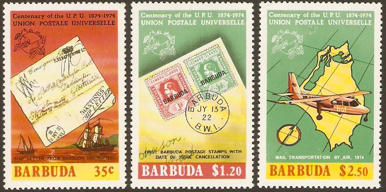 Barbuda 1974 UPU Anniversary. SG177-SG179.