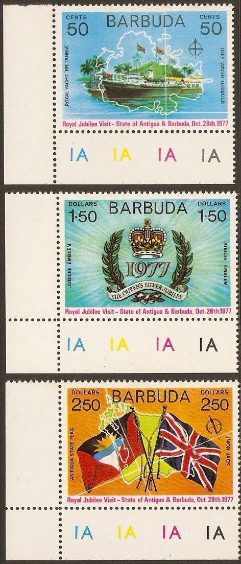 Barbuda 1977 Royal Visit Set. SG345-SG347.